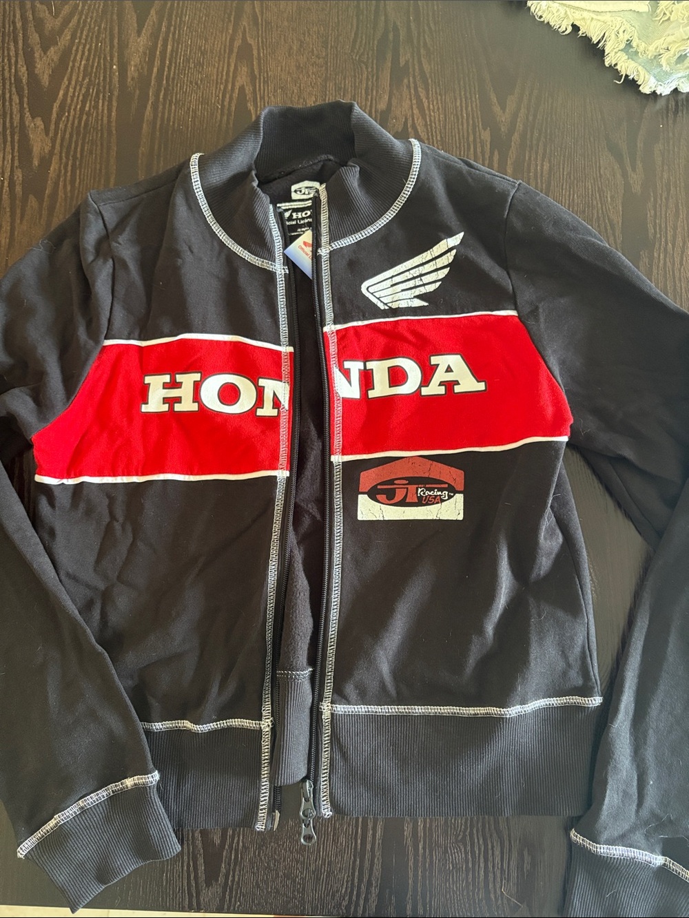 Honda  Black & Red Zip-Up Racing Jacket